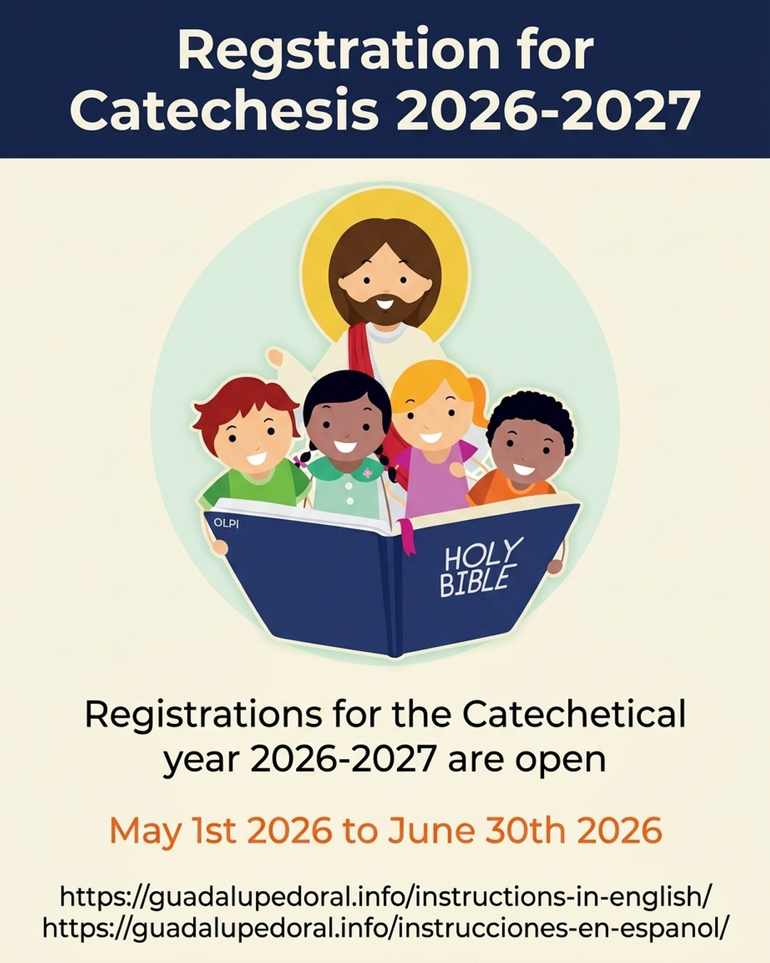 Registration for Catechesis 2026-2027